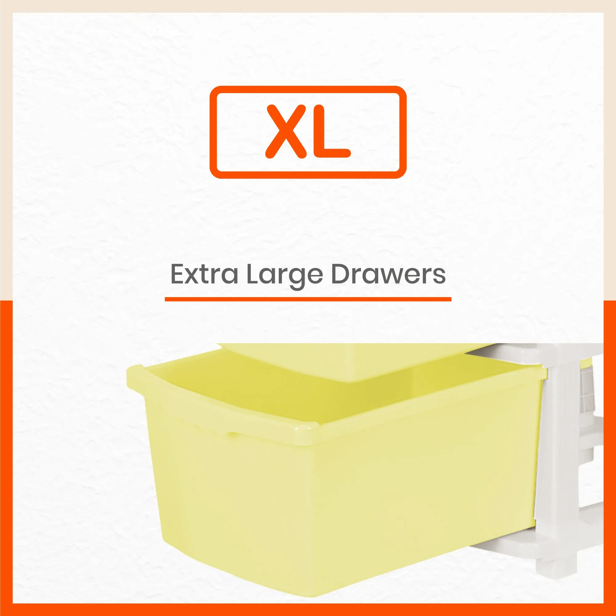 Stomo 4 Drawer Multi-Purpose Storage Organizer for Home and Office (Lemon)