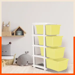Stomo 4 Drawer Multi-Purpose Storage Organizer for Home and Office (Lemon)