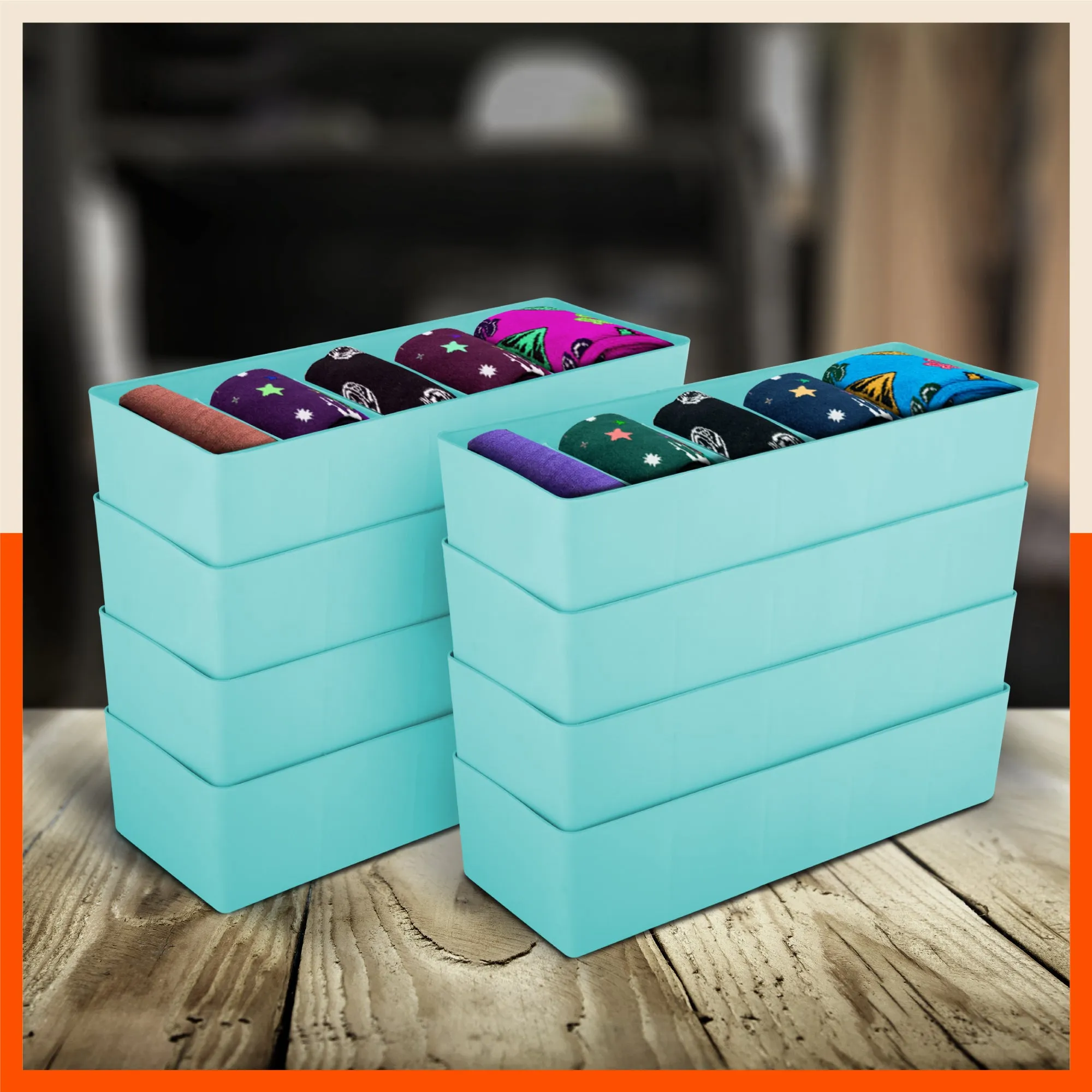 Stomo Dori Multi-Purpose Stackable Drawer Organizer For Home | Jade - Set of 8