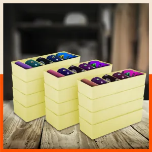 Stomo Dori Multi-Purpose Stackable Drawer Organizer For Home | Lemon - Set of 12