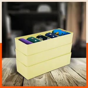 Stomo Dori Multi-Purpose Stackable Drawer Organizer For Home | Lemon - Set of 3