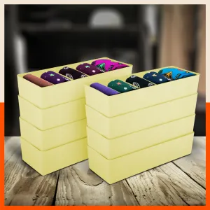 Stomo Dori Multi-Purpose Stackable Drawer Organizer For Home | Lemon - Set of 8