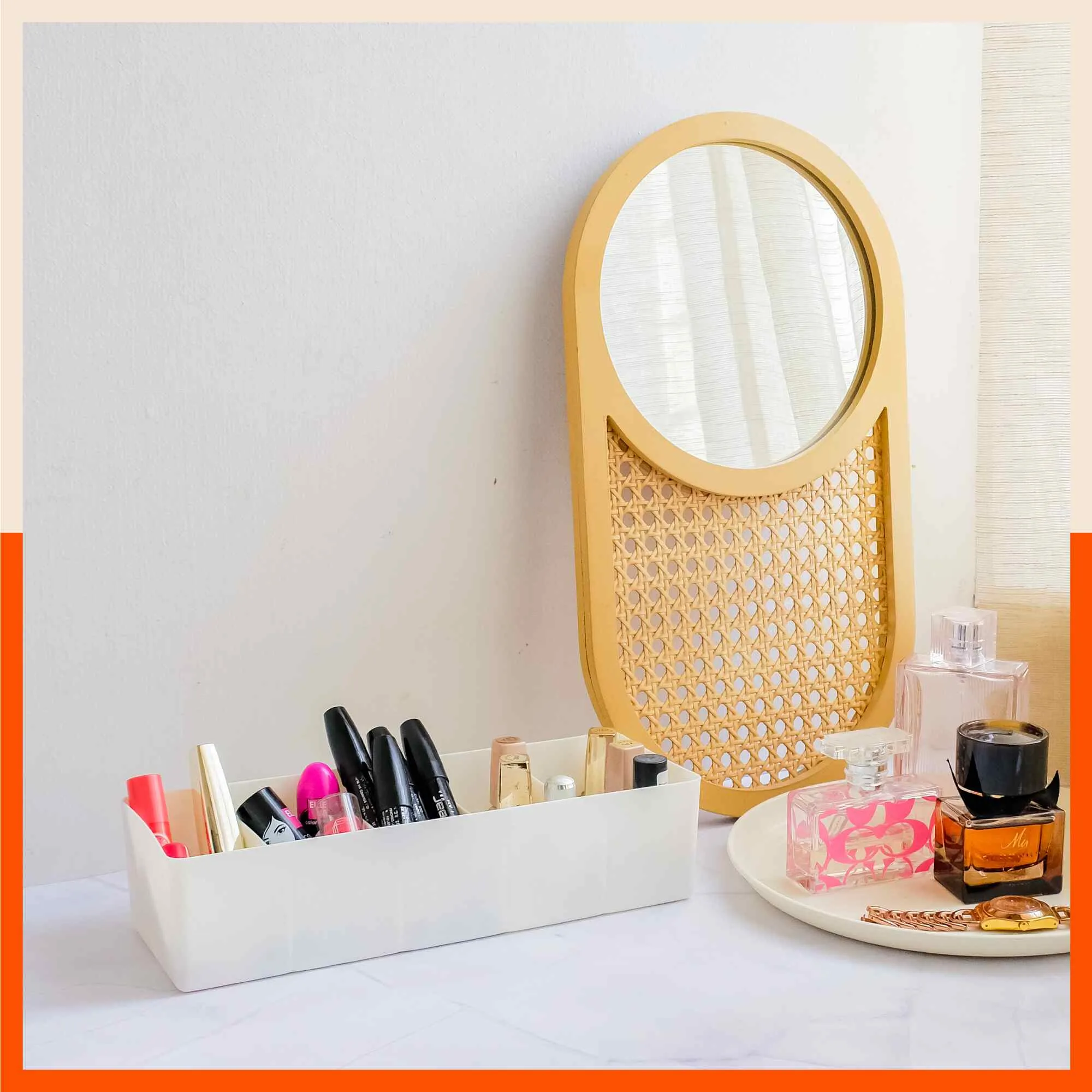 Stomo Dori Multi-Purpose Stackable Drawer Organizer For Home | Peach - Set of 16