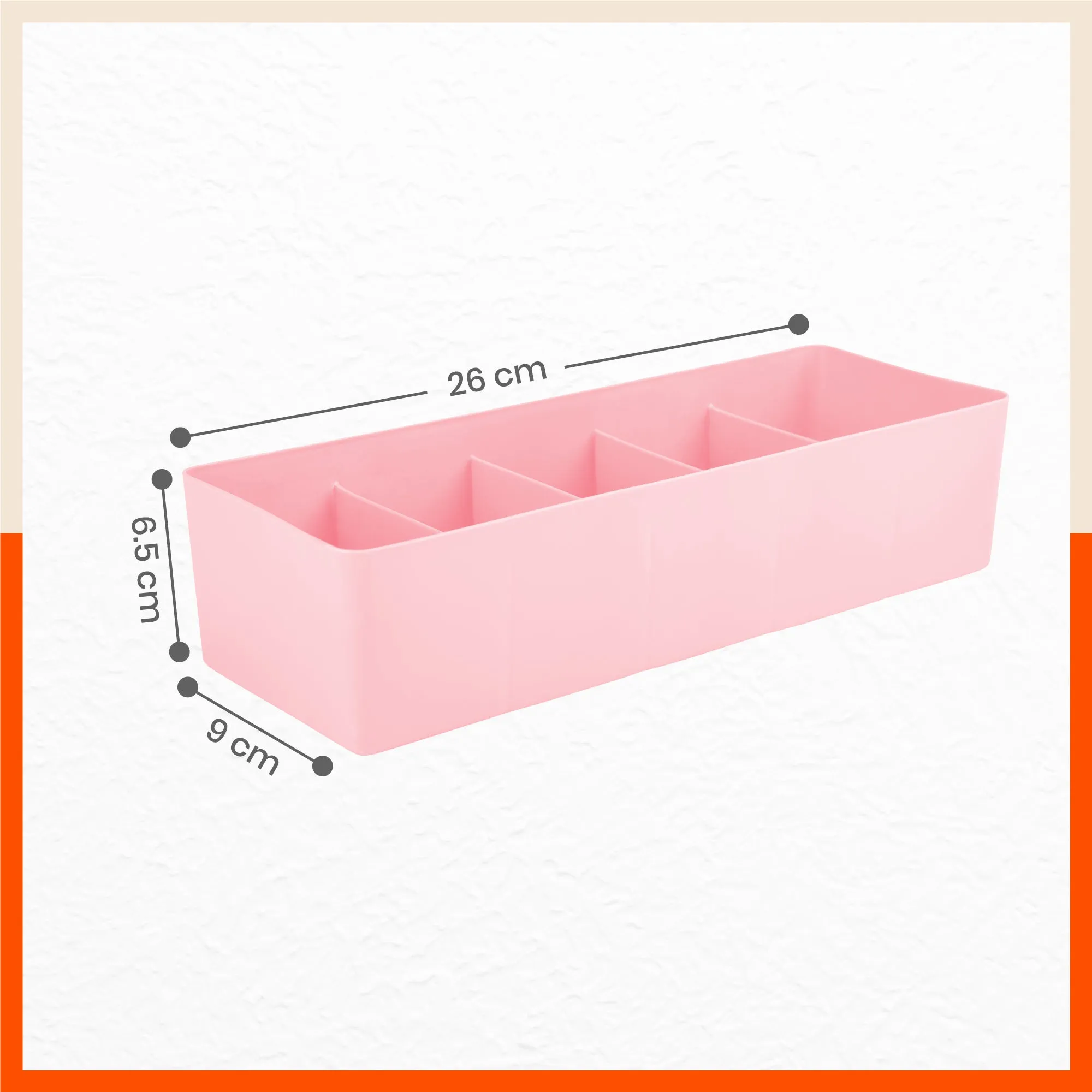 Stomo Dori Multi-Purpose Stackable Drawer Organizer For Home | Peach - Set of 16