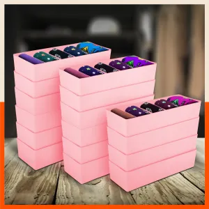 Stomo Dori Multi-Purpose Stackable Drawer Organizer For Home | Peach - Set of 16