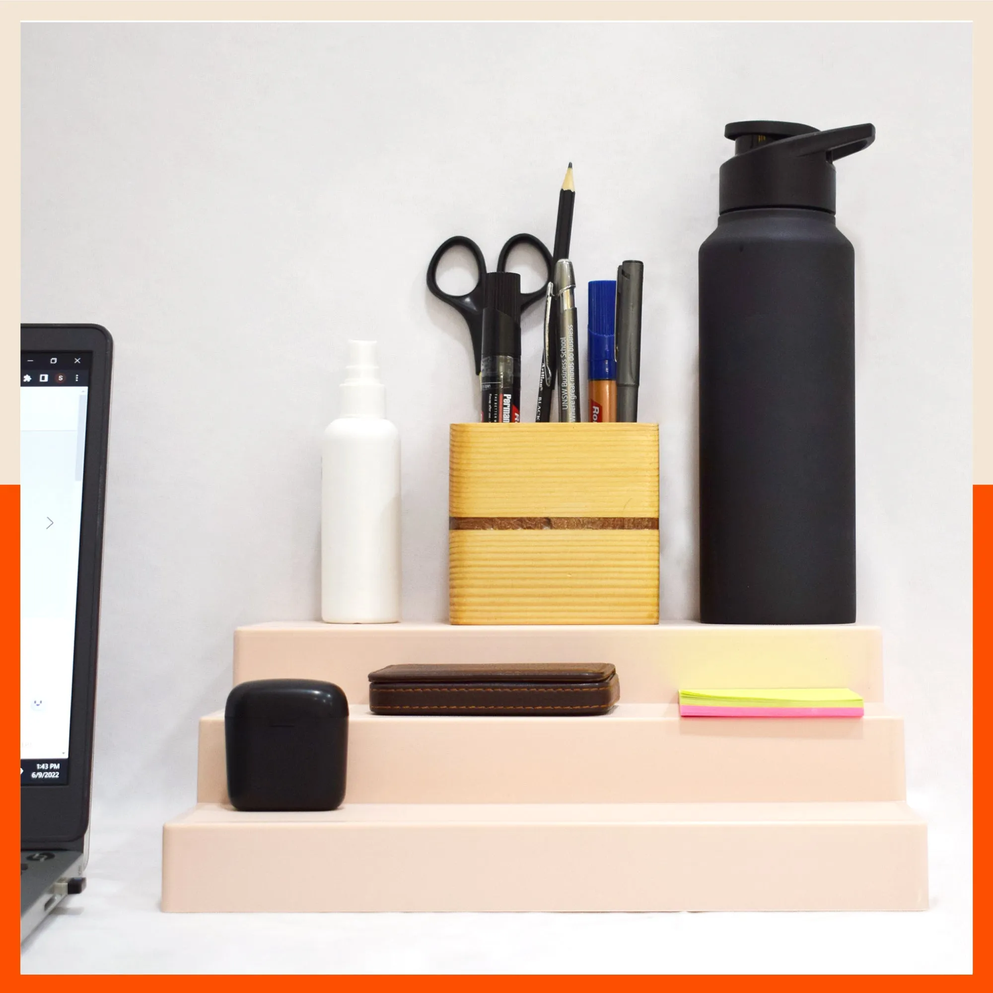 Stomo Taro Multipurpose Shelf Organizer for Home | Skin - Set of 2