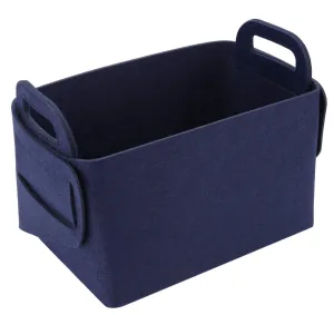 Storage Basket Felt Storage Bin Collapsible & Convenient Box Organizer with Carry Handles for Office Bedroom Closet Babies Nursery Toys DVD Laundry Organizing