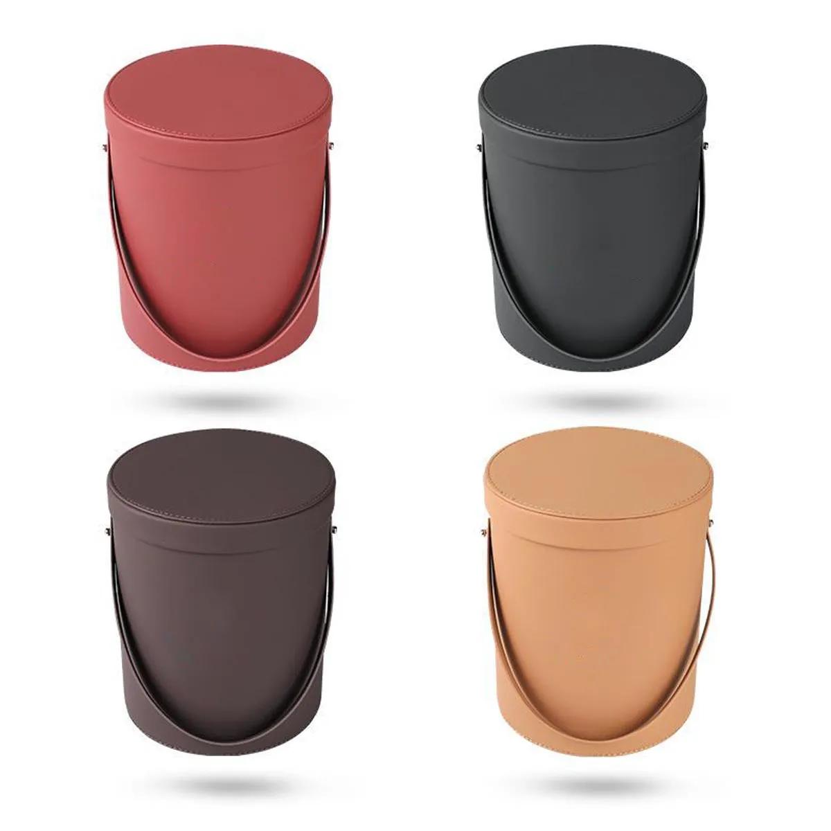 Storage Box Trash Can, Custom Logo For Your Cars, Portable Collapsible Car Trash Can, Leather Waterproof Small Mini Car Garbage Can Waste Basket, Car Accessories TS15989Your