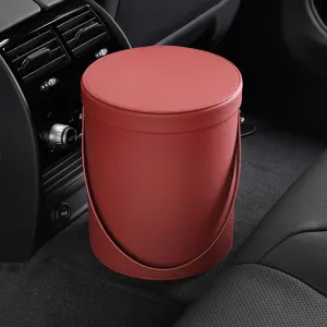 Storage Box Trash Can, Custom Logo For Your Cars, Portable Collapsible Car Trash Can, Leather Waterproof Small Mini Car Garbage Can Waste Basket, Car Accessories TS15989Your