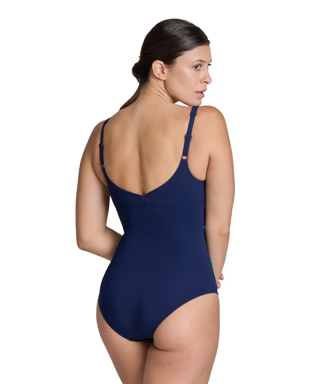 Sundbolur Arena Shapewear W Jewel Wing Back - Dökkblár og Grænn