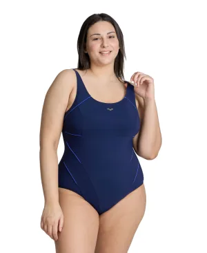 Sundbolur Stórar Stærðir Arena Shapewear Jewel Plus Size R - Dökkblár og Blár