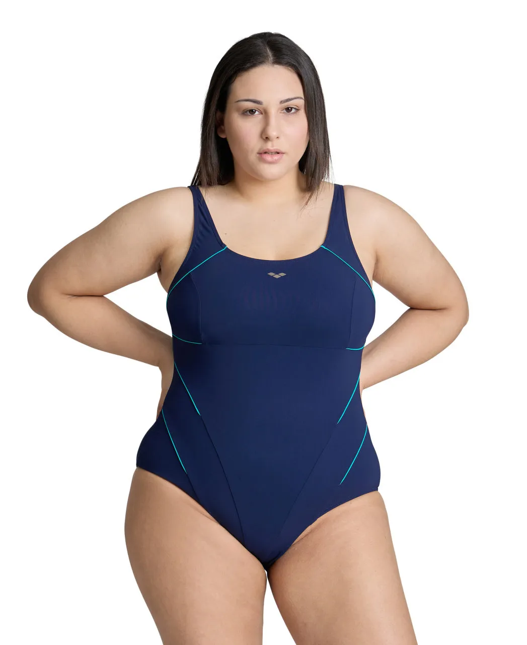 Sundbolur Stórar Stærðir Arena Shapewear Jewel Plus Size R - Dökkblár og Grænn