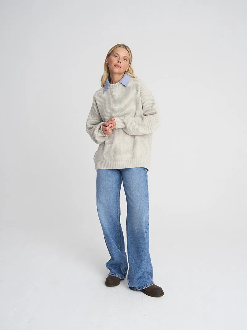 Sweter Merino Warm Heart, Soft Grey
