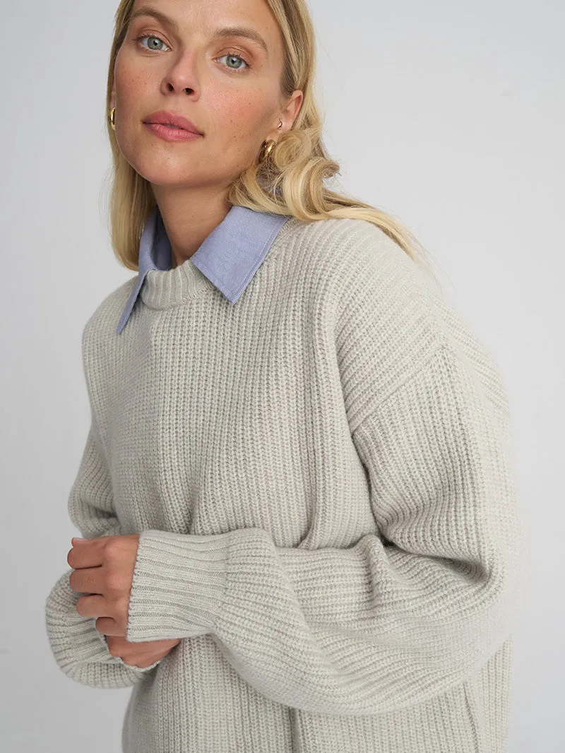 Sweter Merino Warm Heart, Soft Grey