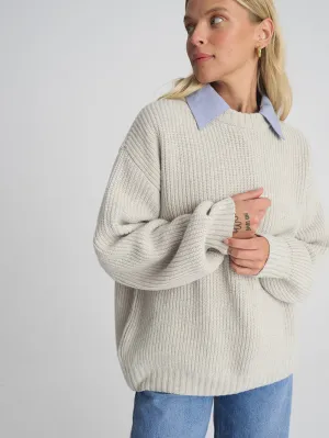 Sweter Merino Warm Heart, Soft Grey