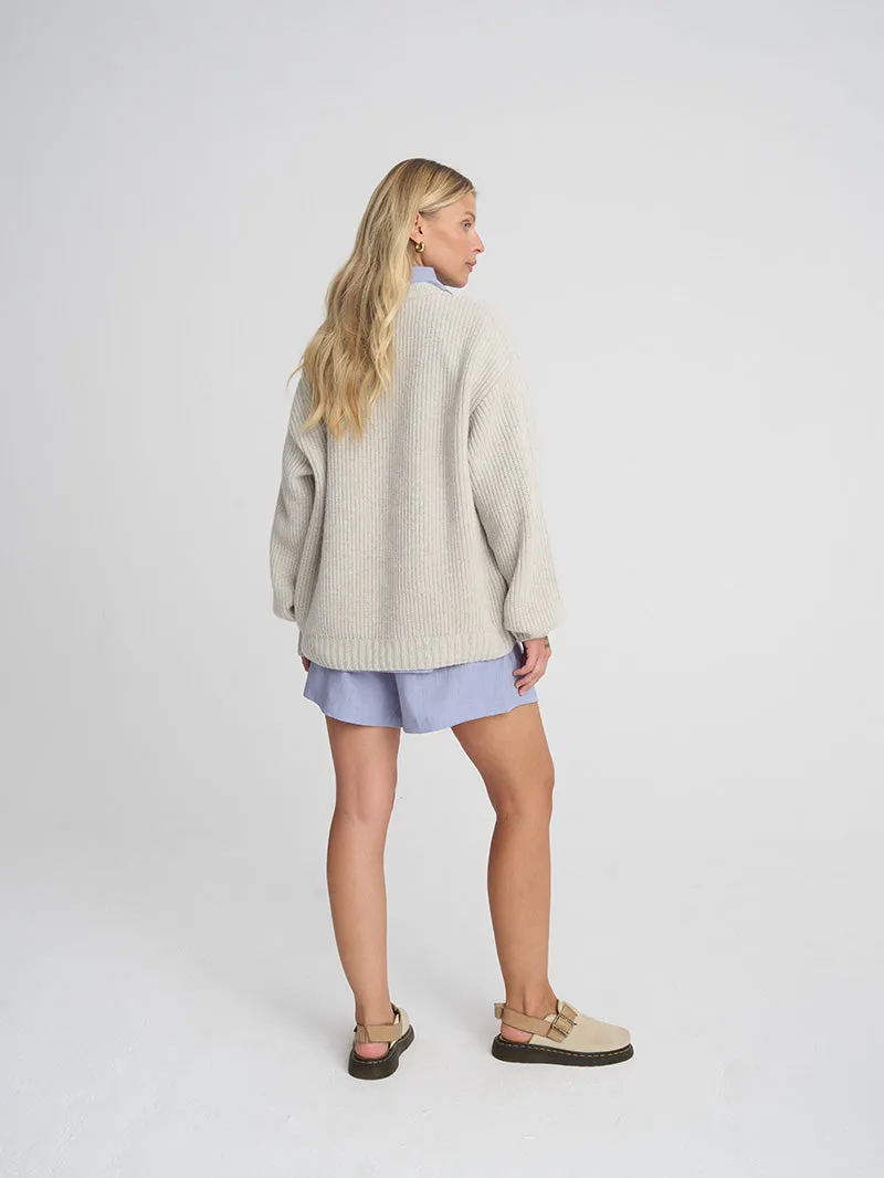 Sweter Merino Warm Heart, Soft Grey