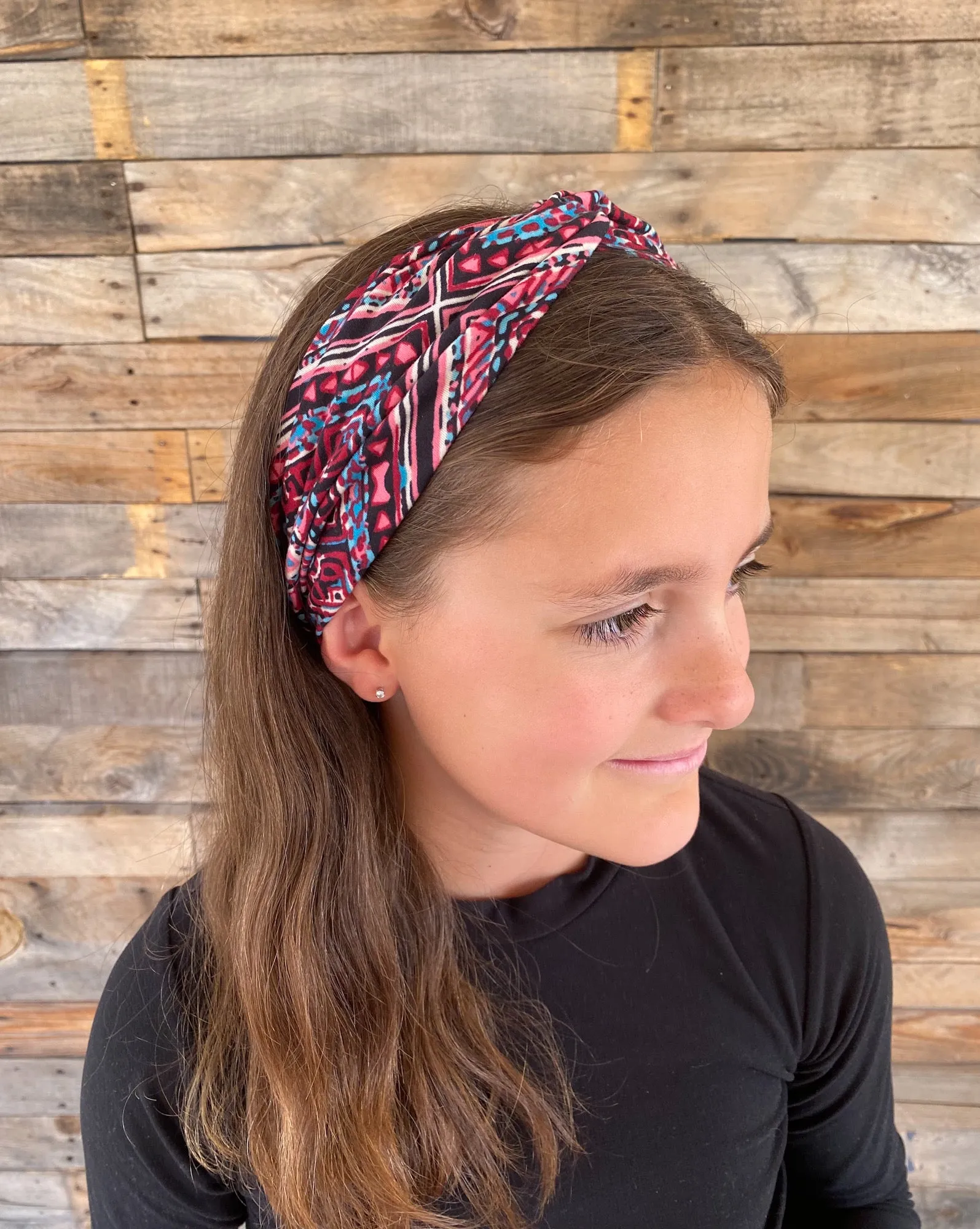 Teal Geometric Faux Knot Headband