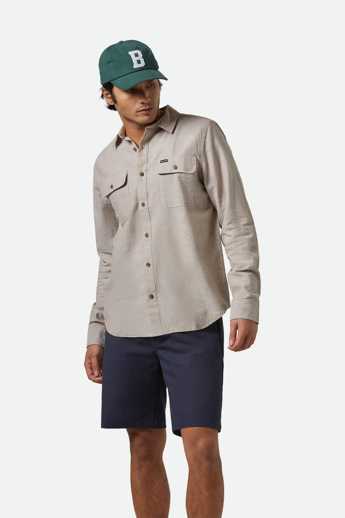 The Daily Cotton L/S Shirt  - Khaki