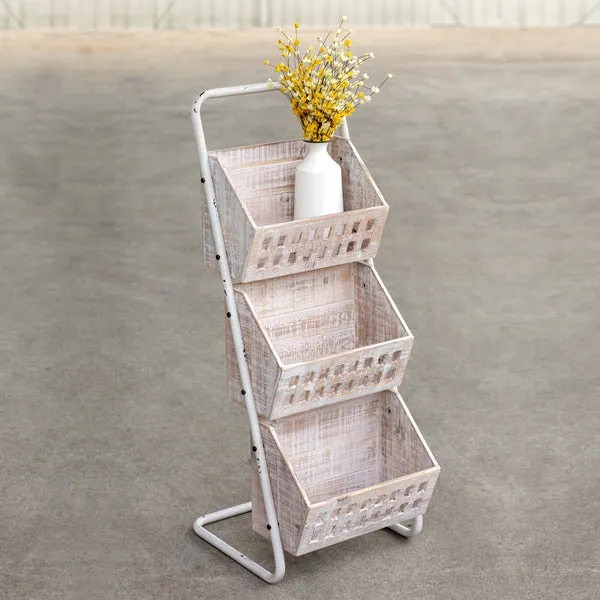 Three Bin Wood Organizer