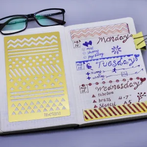 tibetara Brass Bullet journal stencil planner stencil organizer stencil bullet journal accessories about 4*7" 1pcs