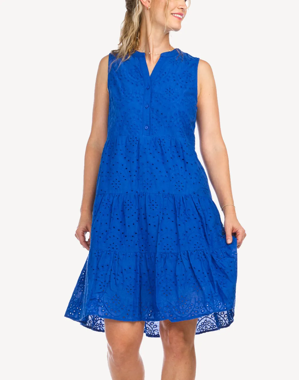Tiered Eyelet Short Dress