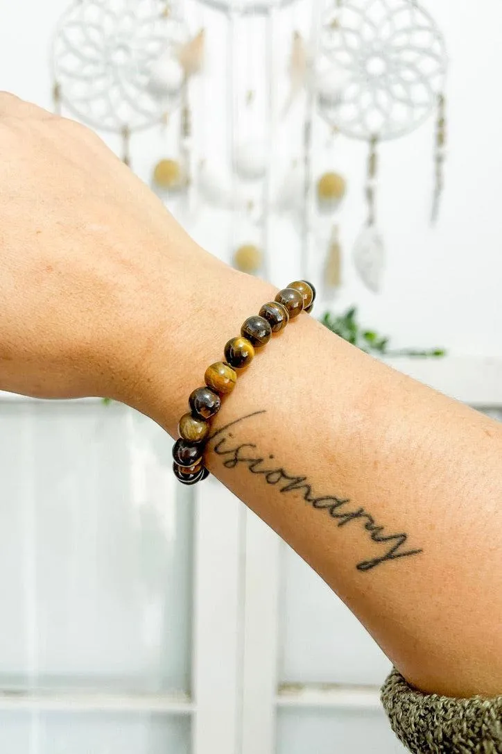 Tigers Eye 8mm Bead Bracelet