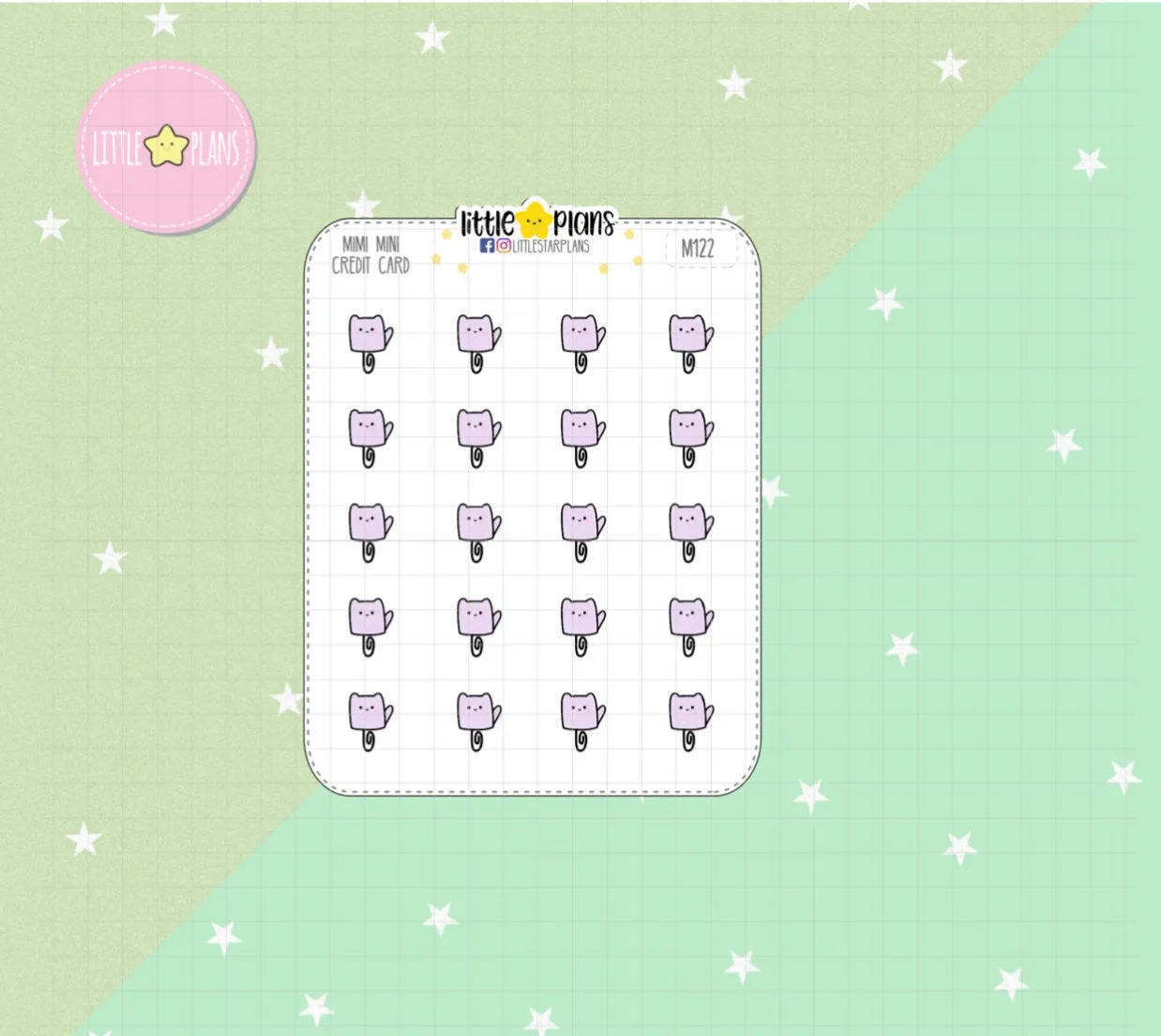 Tiny Neku - Purple Planner Paperclip Planner Sticker