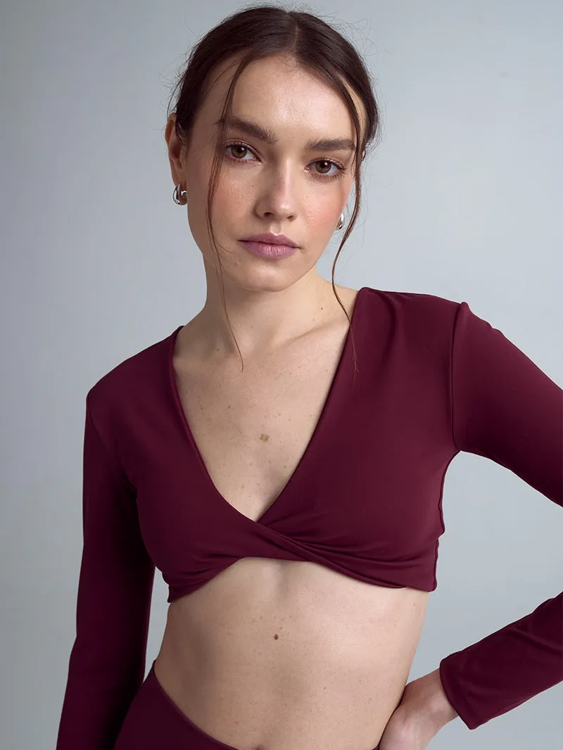 Top do jogi Luna Twist, Burgundy