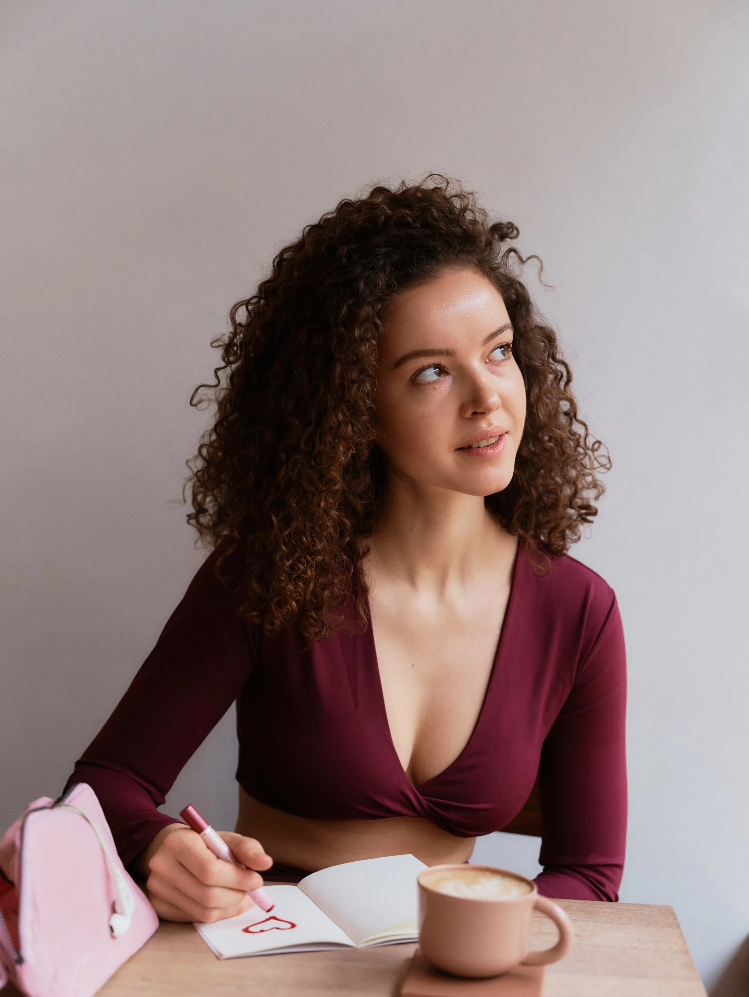 Top do jogi Luna Twist, Burgundy