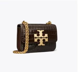 Tory Burch Small Eleanor Embossed Mini Dark Mahogany Bag-137318