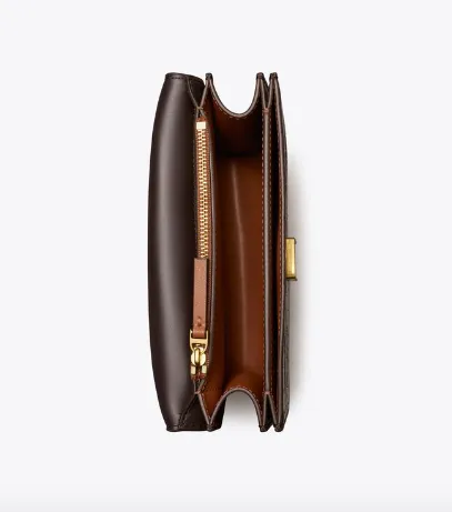 Tory Burch Small Eleanor Embossed Mini Dark Mahogany Bag-137318
