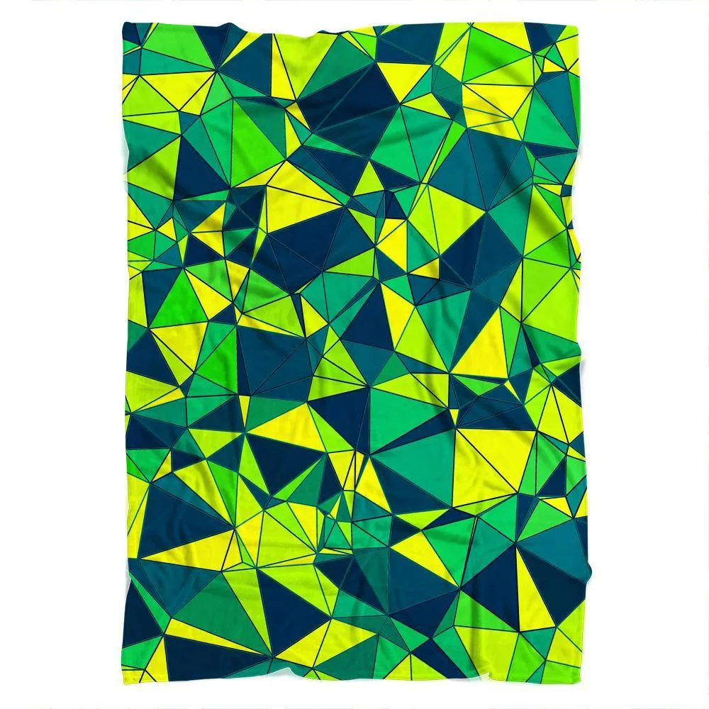 Triangles In Green Shades Blanket