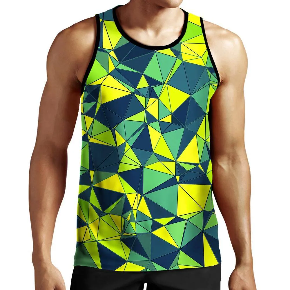 Triangles In Green Shades Tank Top