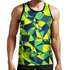 Triangles In Green Shades Tank Top