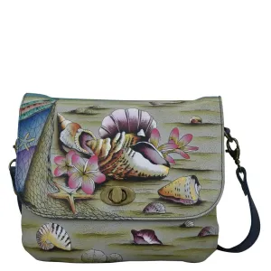 Triple Compartment Flap Crossbody - 8428