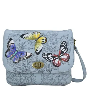 Triple Compartment Flap Crossbody - 8428
