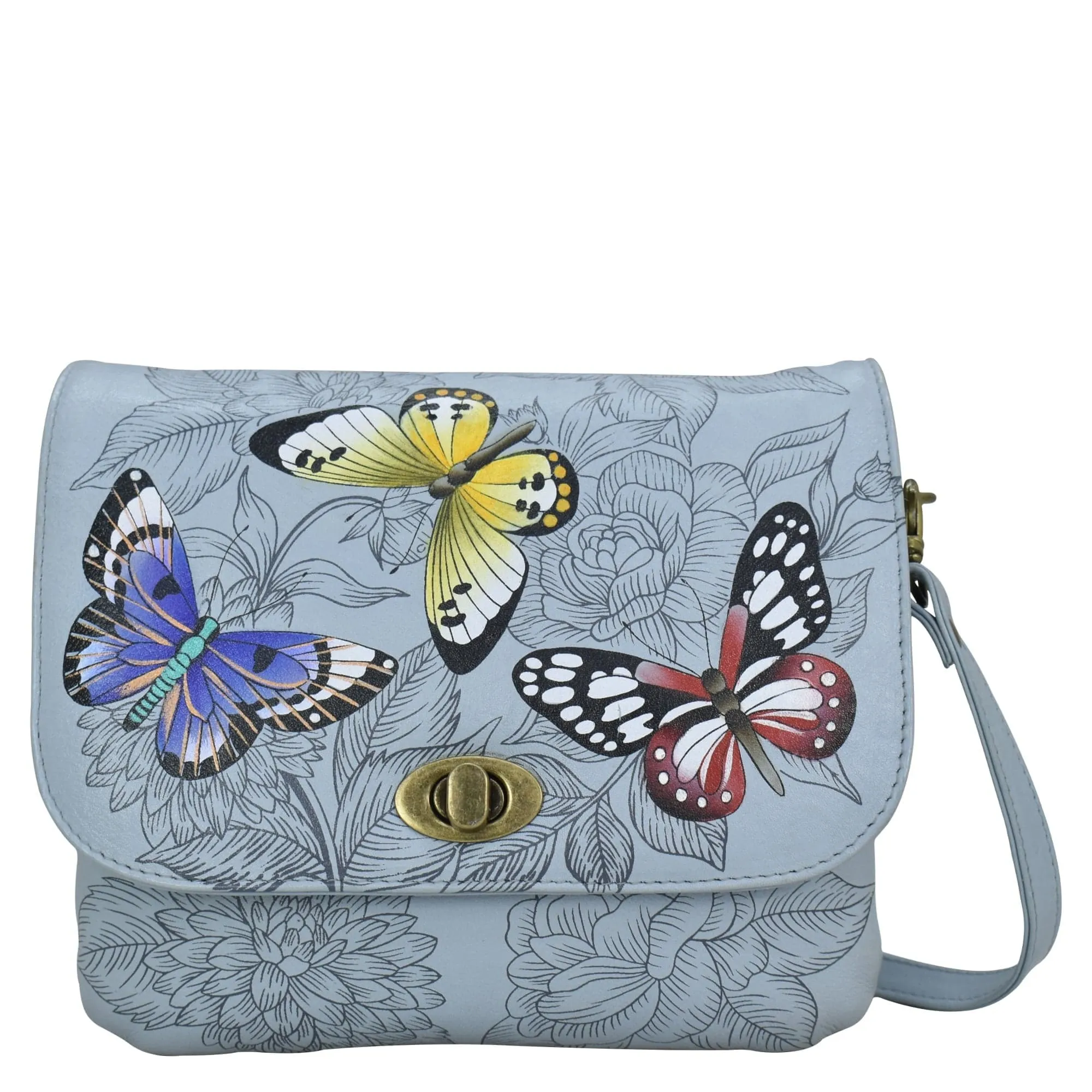 Triple Compartment Flap Crossbody - 8428