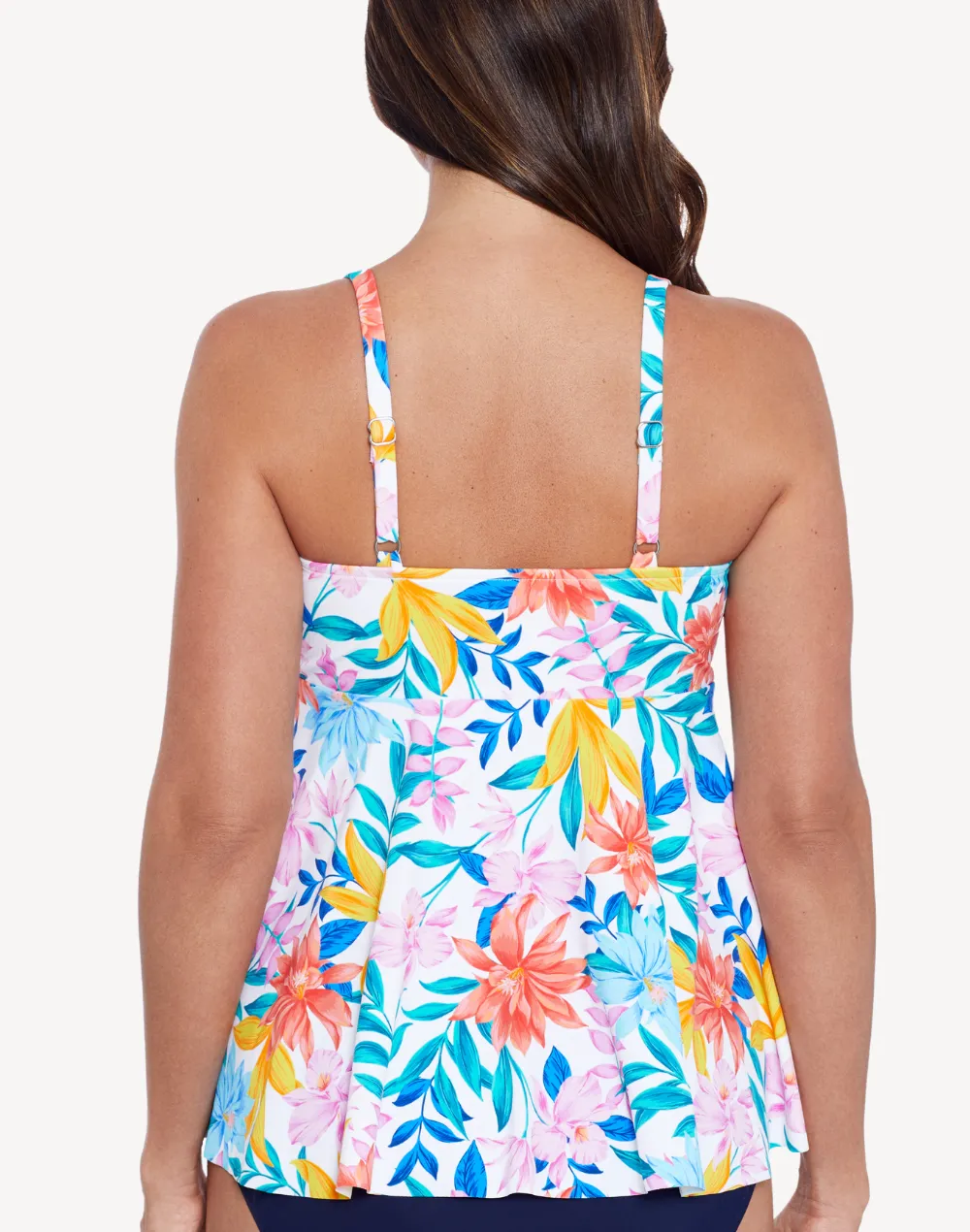 Tropical Breeze V Neck Tankini Top