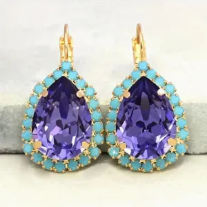 turquoise & amethyst teardrops