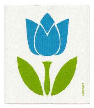 Turquoise Tulip Large Dishcloth