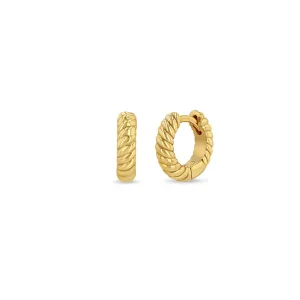 Twist Huggies in Yellow Gold