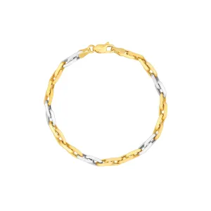 Two Tone Handmade Rectangular 4 2 Link Bracelet