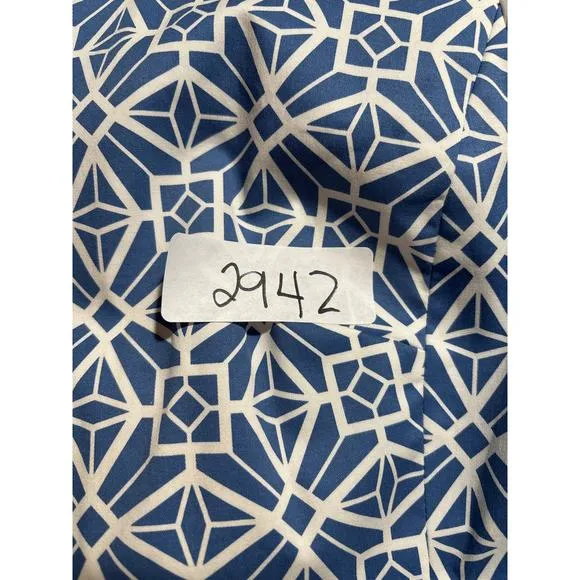 Tyler Boe Womens Size 10 French Blue Lined Geometric Print Stretch Blazer Jacket