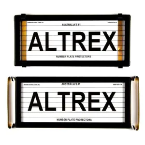 Ulitmate 4 Figure Slimline Black Number Plate Covers With Lines - Metal Clip - 4VSL