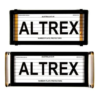 Ulitmate 4 Figure Slimline Black Number Plate Covers With Lines - Metal Clip - 4VSL