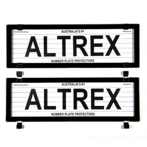 Ultimate 5 Figure Dual Slimline Black Number Plate Covers With Lines - Push Clip - 5VSL