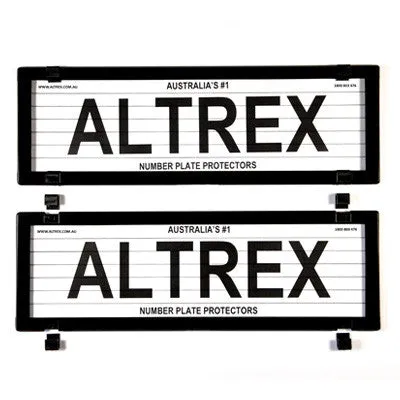 Ultimate 5 Figure Dual Slimline Black Number Plate Covers With Lines - Push Clip - 5VSL