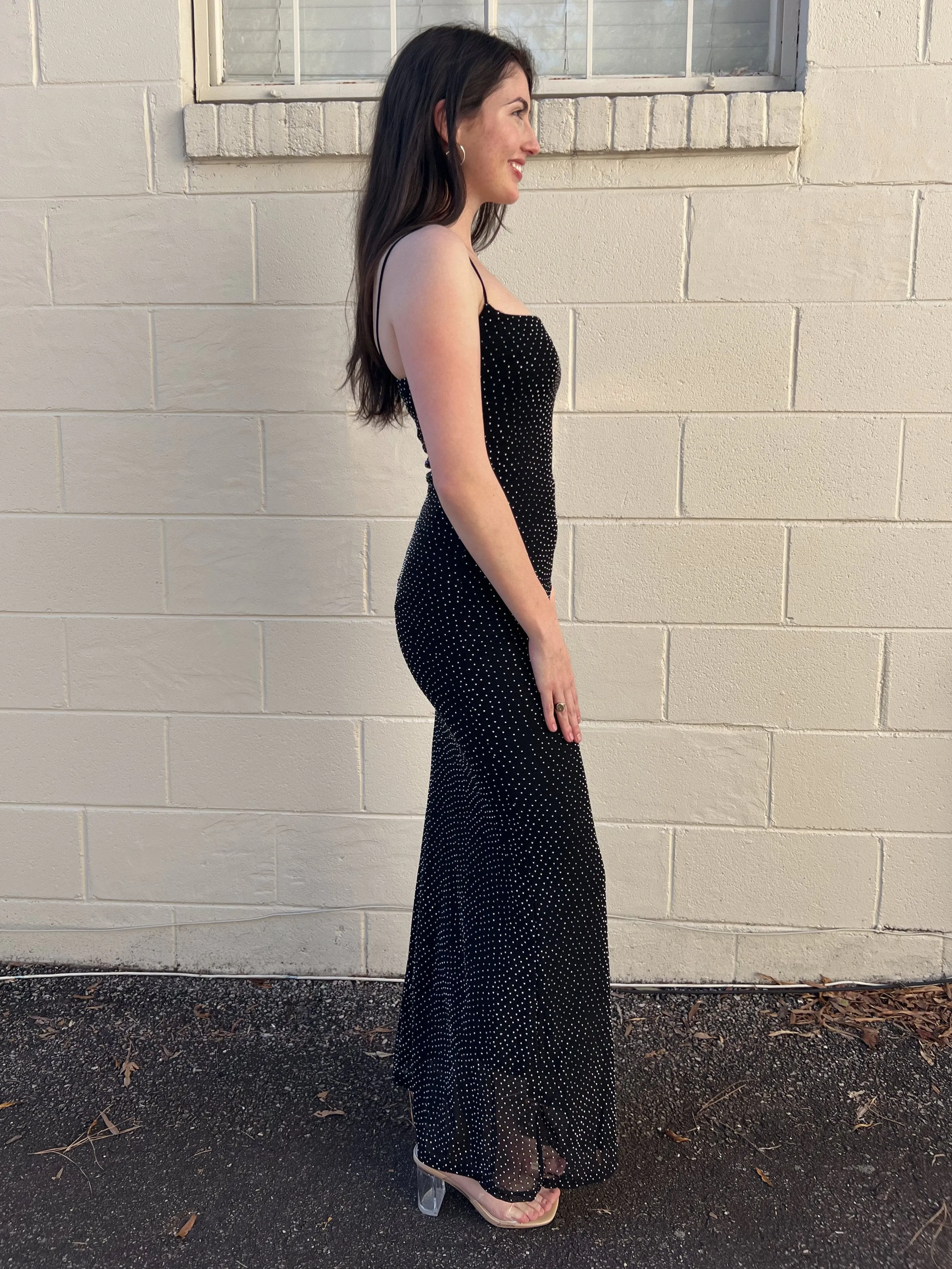 Unspoken Jeweled Sleeveless Maxi Dress
