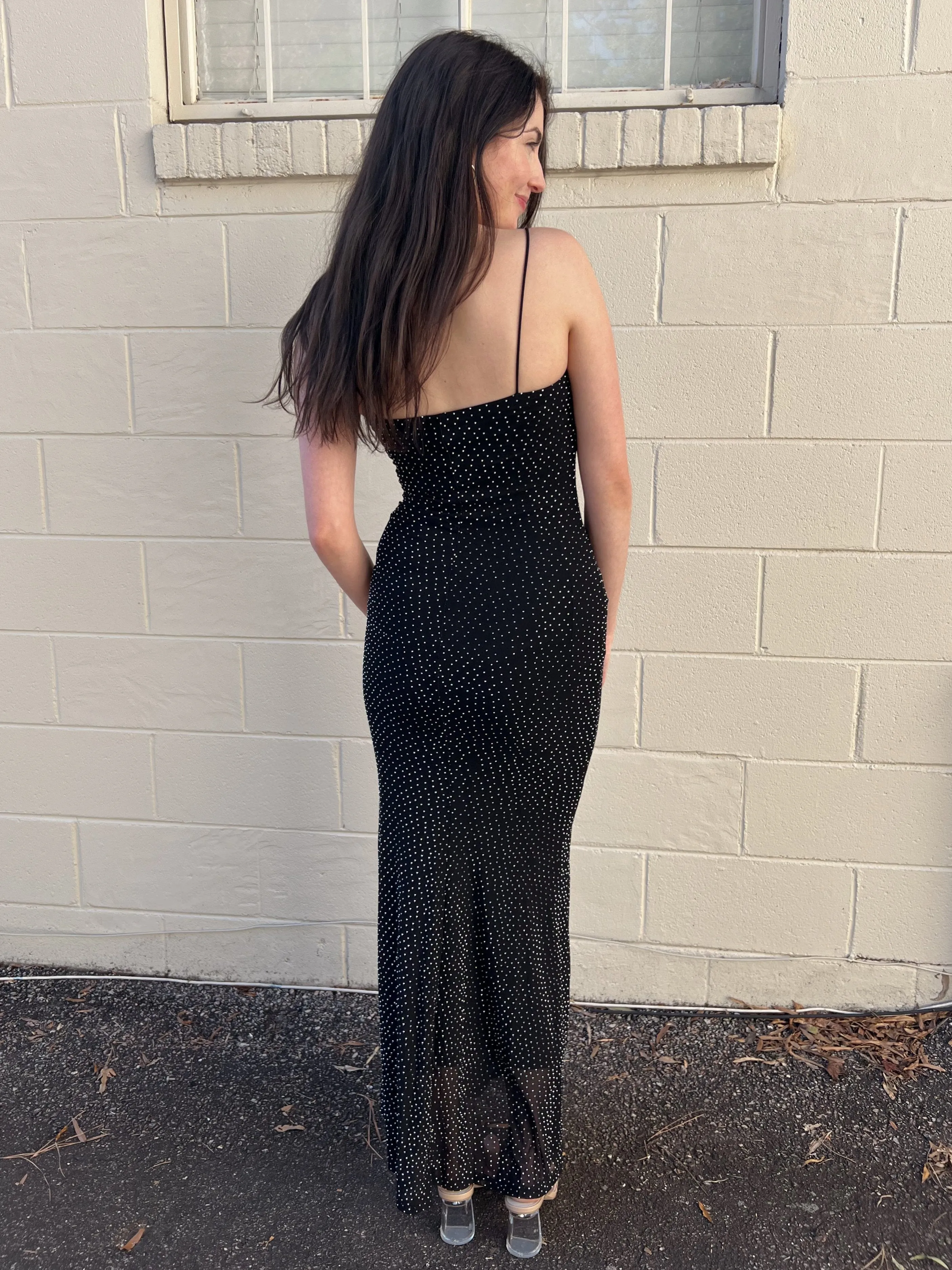 Unspoken Jeweled Sleeveless Maxi Dress