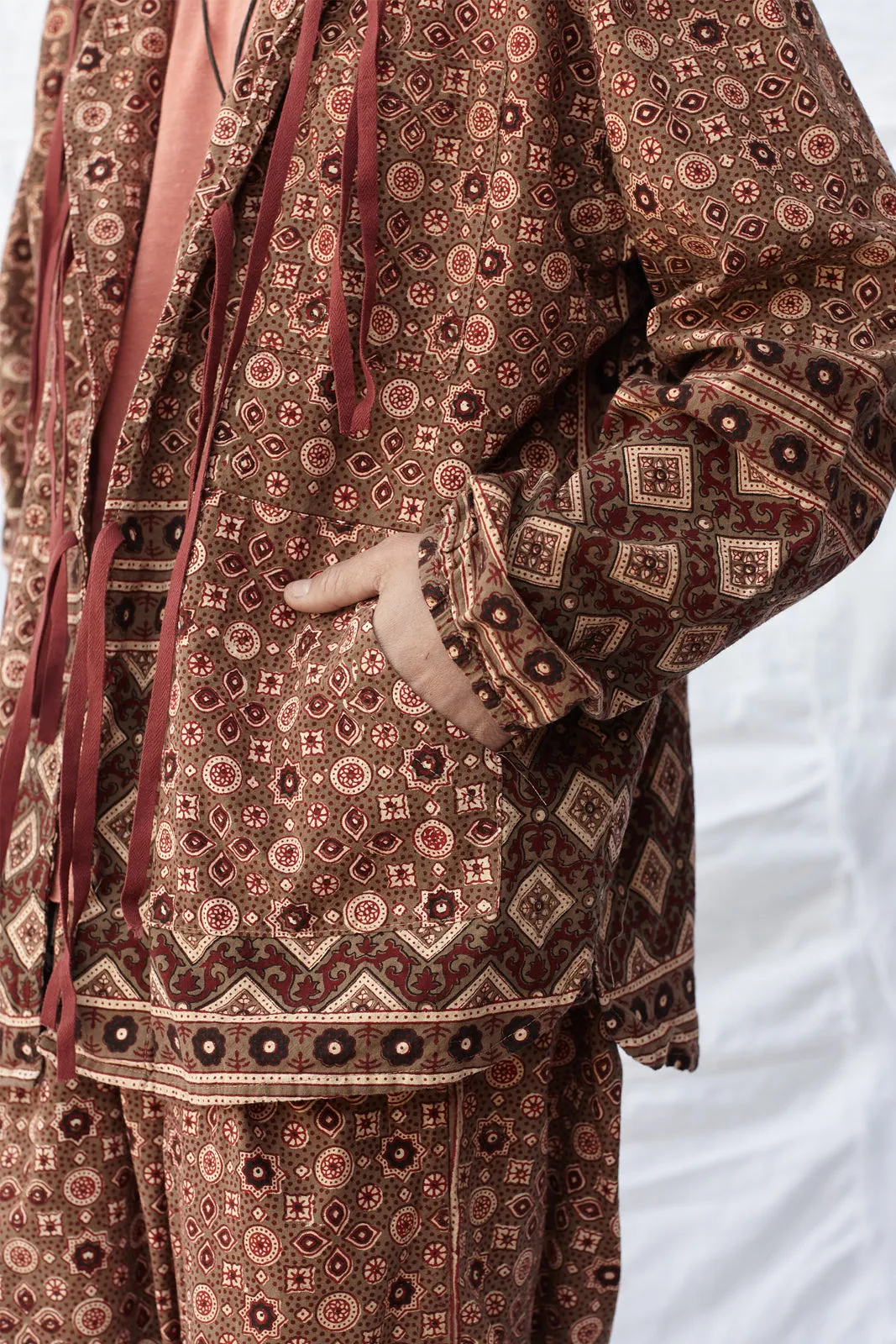 Utility Hoodie in Ajrakh Coffee